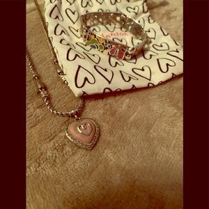 Brighton pink leather necklace with colorful brace